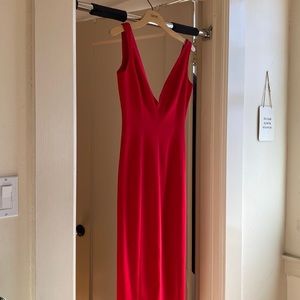 Plunging Red dress